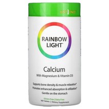 Rainbow Light 레인보우 라이트 저스트 원 칼슘 비타민D3 마그네슘 스피루리나 Just Once Calcium 180정