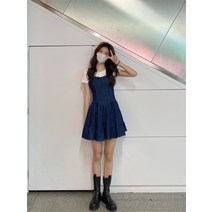 셀카 하트 프린팅 슬림 원피스 보헤미안 루즈핏 청원피스 미니원피스 반팔 스판 기본핏