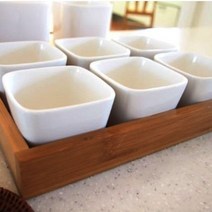 사각볼 찬기 6P세트(대나무트레이 포함) 산 접시 블루포인트 일본 로얄코펜하겐 덴비 파스타 나눔, 유다 본상품선택, 유다 본상품선택