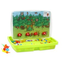 4세 창의력 모자이크 그림놀이 페그꽂기 400pcs 유아판퍼즐 유아첫퍼즐, 1개