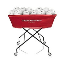 PowerNet XL 배구 바퀴 달린 카트 - 휴대용 해먹 볼 접이식 롤링 훈련 장비 바구니 경량 통 실내 및 실외 사용에 추천 멀티스포츠