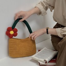 구름 토트백 버킷백 복주머니 뜨기 원단 손뜨개 가방 만들기 양털 위빙백 코바늘 배색