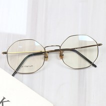 멜라크메 티타늄 육각 라운드 슬림 베타티타늄 안경테 블루라이트 차단 렌즈 안경