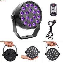 무선빔프로젝터 미니 포켓빔 18 led uv 조명 효과 무선 원격 제어와 전문 무대, au 플러그