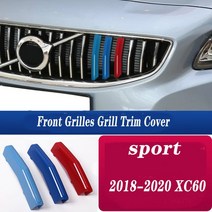 볼보 자동차 스타일링3pcs 볼보 S60L XC40 V90 CC S40 V60 자동차 M 스웨덴 색 전면 그릴 커버 액세서리, 03 M18-20 XC60