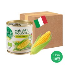 COOP 비비베르데 이탈리아 유기농 스위트콘(옥수수콘) 160g 무설탕 무첨가물 Non GMO, 18개