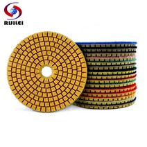 rijilei 1pcs 3quot4quot 습식건식 다이아몬드 연마 패드 화강암 대리석 석재 콘크리트 바닥 연마 zj10 용 유연한 연삭 디스크, 1개, 200, 3인치