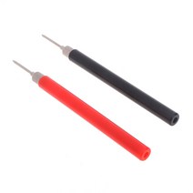 2 PCS 스프링 테스트 프로브 팁 절연 테스트 후크 와이어 커넥터 스테인리스 스틸 바늘 테스트 리드 핀 블랙 빨간색, 검은색