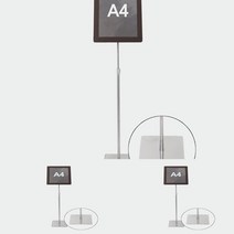 사인스탠드 A4 텍스타일 스텐 사각베이스 브라운 카페입간판 배너거치대 배너입간판