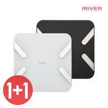 1+1 아이리버 좌우 밸런스 특허 인바디 다이어트 스마트 체중계 아기 체지방 체성분분석 HBF-304B, 블랙, 블랙