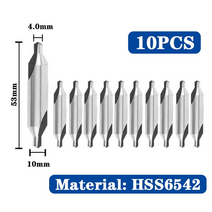 Hss 결합 센터 드릴 ti-코팅 60도 카운터 싱크 앵글 비트 세트 6pcs 1.0-5mm 금속 센터링 드릴 비트 선반 w6542 m35, a4.0(10mm)6542