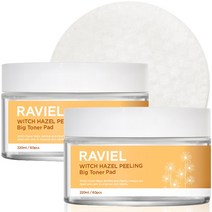 RAVIEL 위치하젤 필링 빅 토너패드, 2개, 220ml