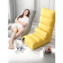 자취 필수템 1인 리클라이너 접이식 애벌래 소파 등받이 좌식 원룸 게으른 간이 침대, 퍼플+배게