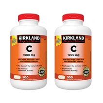커클랜드 비타민C 1000mg 로즈힙 시트러스 바이오플라보노이드 컴플렉스 500정 2개 KIRKLAND Signature Vitamin C with Rose Hips