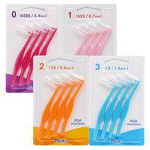 플라콘 사이솔 치간칫솔 L형 (3호 S 1.0mm) / 치아건강/치아관리/치석제거, 1개, 4p