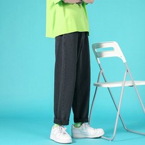 남성 흰색 바지[하나를 사면 하나를 준다]여름 루즈핏 스트레이트 chic 데님 캐주얼 트렌드 생 와이드 풋