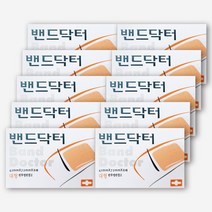 밴드닥터 대형 10갑 (80매) 일회용 반창고 반투명 상처밴드, 1개