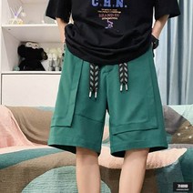 가바바 남성 빅사이즈 반바지 밧줄모양 끈이 귀여운 캐주얼한 데일리룩 밴딩팬츠 5XL까지 G67779