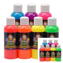 미술놀이 핑거페인트 형광색 120ML X 7색 세트 유아물감 유아용물감 유아미술놀이