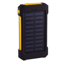 top solar power bank 방수 50000mah 태양열 충전기 2 usb 포트 외부 충전기 powerbank for xiaomi iphone with led light, 협동사, 01 Yellow