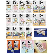 아이폰8 아이폰SE3 카카오프렌즈 해피투게더 니니마트 에폭시톡 반투명 슬림 카드 케이스 그립톡