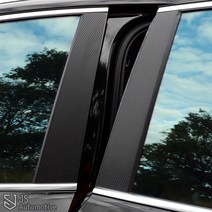 JS automotive BMW 5시리즈 G30 윈도우 B필러 기둥 카본 스티커 용품 튜닝 몰딩 스티커 인테리어 악세사리, 헤어라인실버(무광)