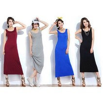 리더스 리더스 여성 무지 민소매 나시 롱 비치원피스 데일리룩 비비드컬러 (5456018)