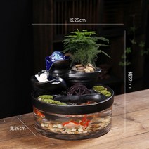 미니분수대 자연가습기 수기운보충 물소리 물멍 실내 야외 원목 정원 수돗가 베란다 연못 가정용 분수대 제작 실내 인공폭포 미니 인테리어, 모델 D