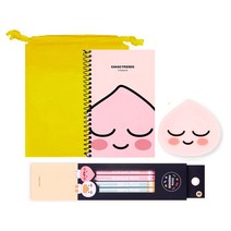 카카오프렌즈 문구세트 연필 수첩 지우개+선물포장, 어피치SET