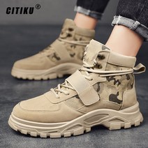 CITIKU 남자 워커 남자워커 하이탑 카고 부츠 라이더 부츠 빈티지 통굽 가을 겨울 등산화 남자키높이워커 워커운동화