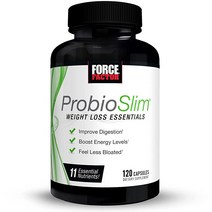 Force Factor ProbioSlim 체중 감량 에센셜 컴플리트 데일리 소화 건강 및 프로바이오틱 보충제 여성 남성용 전해질 녹차 추출물 120 캡슐 206737, 60.0 Servings (Pack of 1)