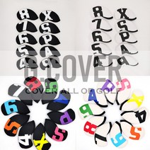 네오프렌 숫자 아이언 커버 세트(4-P A S X), 화이트(블랙글씨)