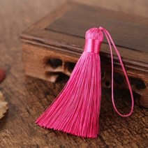 더치커피 메이커 2/5pcs 8cm 짧은 술 스파이크 폴리 에스터 실크 작은 북마크 키 체인 tassels DIY 바느질, 14 deep pink_02 8cm  5pcs
