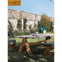 야외테이블 테이블의자세트 벤치 식당 폴딩 빈티지 접이식 카페 베란다 set, 방수커버 스페셜샷