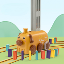 동물 도미노 기차 조기교육 어린이 장난감 자동조립, MBL-333 도미노 강아지