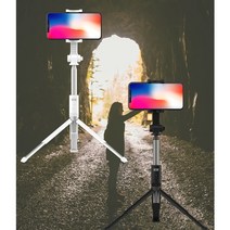 808 3세대 블루투스 셀카봉 삼각대 알믹 아이폰11, 블랙