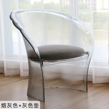앤트체어 세스카체어 세븐체어 카르텔의자 미드센추리 투명 클럽 크리 에이 티브 북유럽 디자이너 홈 의자 아크릴 레저 발코니 영업부 리셉션 모델 룸, 스모크 그레이 + 그레이 패드