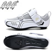 클릿슈즈 자전거 로드 mtb 피직 시디 시마노 평페달 클릿 슈즈 신발 남자의 도로 사이클링 신발 자동 잠금 산악 자전거 신발 spd 속도 승마 운동화 전문 미끄럼 방지 자전거, 하얀 길, 46