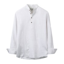 해리슨 남성용 헨리넥 린넨 롤업 긴팔 셔츠 TBC1001