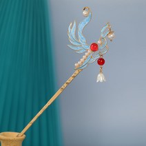 롱 올림머리 삔 사극 노리개 포인트 펄 코사지 장식 한복비녀 혼주