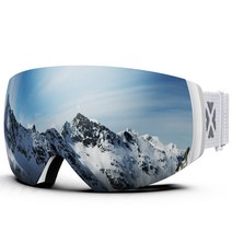 고글 스키 도수 스노우보드 안경착용 방풍juli 전문 마그네틱 더블 레이어 렌즈 안개 방지 uv400 빅 마스크 안경 스노우 보드 남성 여성용, x6 흰색 은색