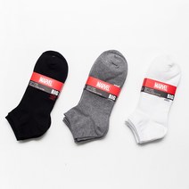 마블 남성용 큰발 사이즈 베이직 발목 양말 12p