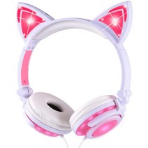 유튜브장비 개인방송장비 블루투스 이어폰 고양이헤드셋, L