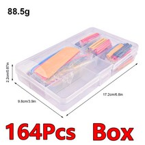 750pcs 열 수축 튜브 모듬 폴리올레핀 와이어 케이블 절연 슬리브 랩 세트 박스형, 08 164Pcs