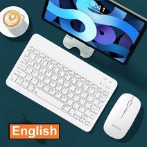 블루투스 키보드 마우스 세트 무선 무선 키보드 블루투스 키보드 및 마우스 ipad air 5 pro 12 tecaldo 블루투스 for xiaomi 삼성 ipad, 하얀