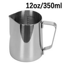 에스프레소 커피 우유 거품 투수 스테인레스 스틸 스탬프 측정 steaming jug barista latte art frother cup 350600ml, 350ml, 씨엔