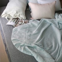 린넨 무지 홑이불 (민트).바이아미 엣홈, 퀸홑이불1장|2장