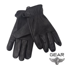 GEAR 사슴 가죽 글로브 플레인(블랙)GGDS-03가죽 오토바이 장갑, 블랙