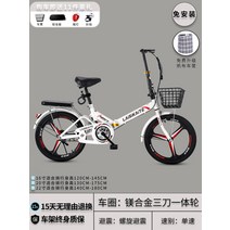 접이식자전거 초경량휴대용 폴딩 미니벨로 알루미늄 휠기어추가, 20인치, 화이트 1단기어 쇼바 3각휠