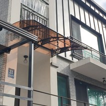 1500X8800 옥상비가림 라운딩차양 브라켓 렉산시공업체 주차장 계단캐노피 자재, 투명, 블랙, 블랙